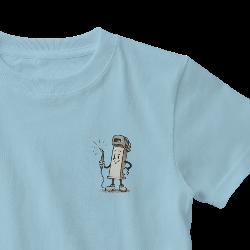 キャラクター「ビームくん」のワンポイントTシャツ（ライトブルー）
