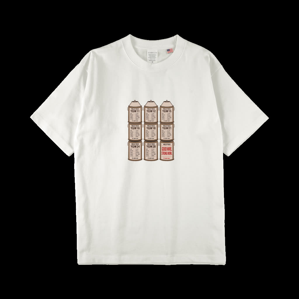 溶接ワイヤーをあしらったTシャツ（ナチュラル）